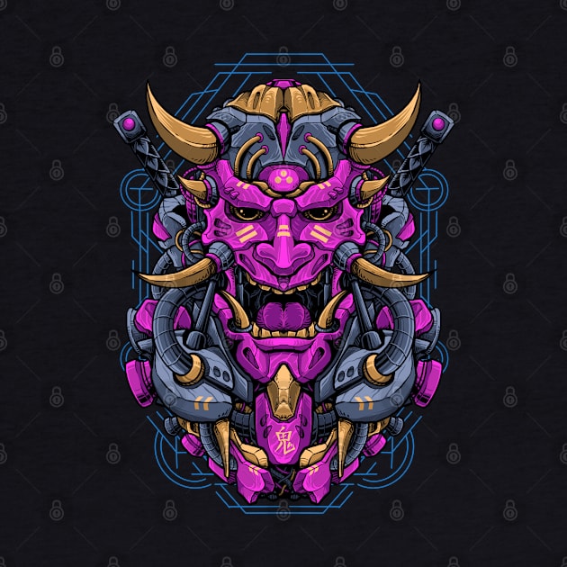 oni mecha samurai by sober artwerk